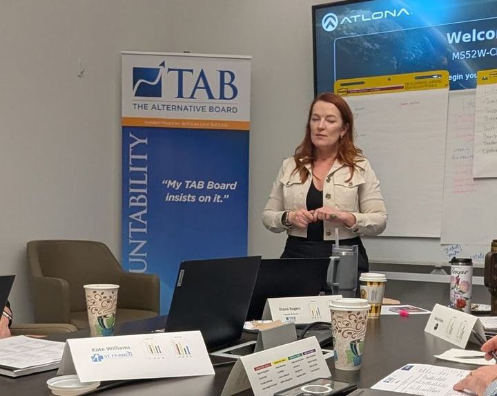 Diana Rogers facilitating a TAB board meeting in Northwest Arkansas